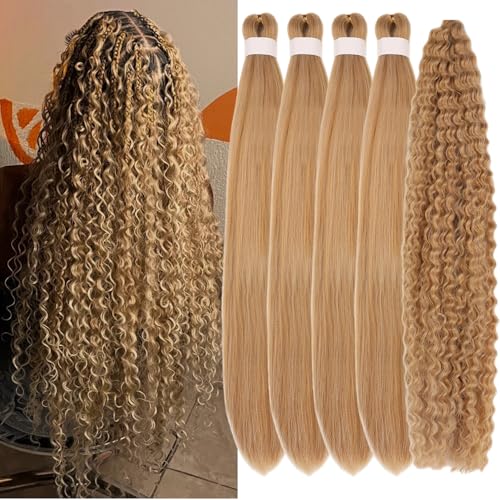 Honey Blonde Pre-Stretched Braiding Hair - 26 Inch, 5 Packs