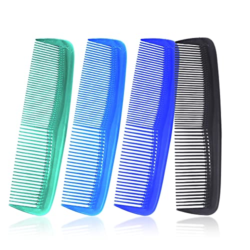 Soft 'N Style 4-Pack Durable Hair Combs Set - Fine & Wide Tooth