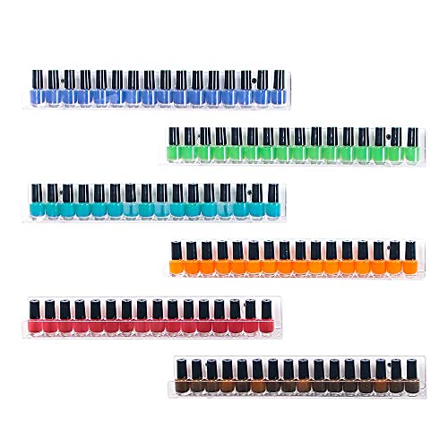 Coward 15" Acrylic Nail Polish Organizer Rack - Set of 6 for 90 Bottles