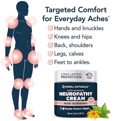 Owell Naturals Neuropathy Cream - Fast-Acting Cooling Relief for Feet & Hands