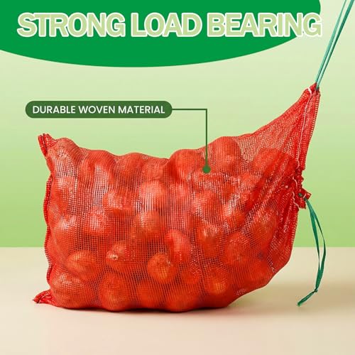 25 Pack Mesh Onion Bags - 14'' x 20'' Reusable Vegetable Storage