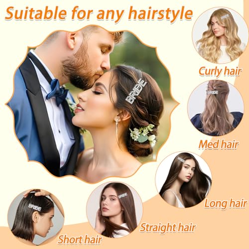 SWOSWHEN Bridal Hair Clips 2-Pack - Sparkling Rhinestone Wedding Hair Accessories
