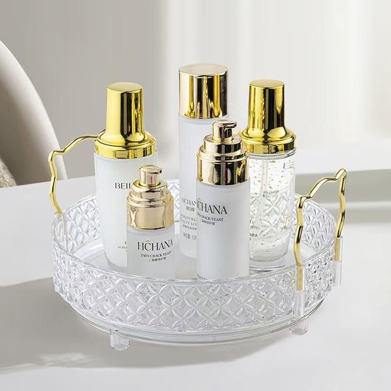360° Rotating Makeup Organizer - Adjustable Perfume Storage for Dresser