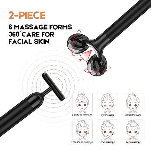 2-in-1 Electric Face Massager Kit with 3D Roller & T-Shape Tool