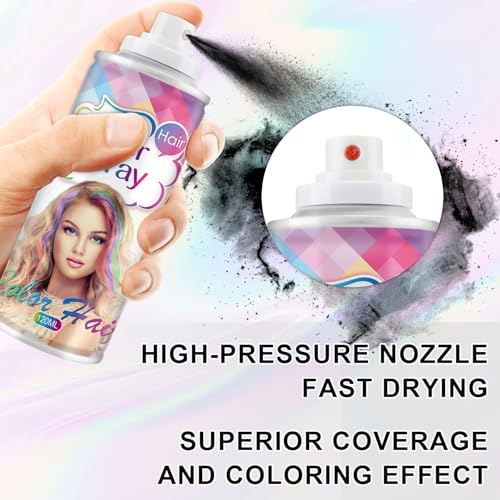 Temporary Black Hair Color Spray for Women & Kids - Washable Dye