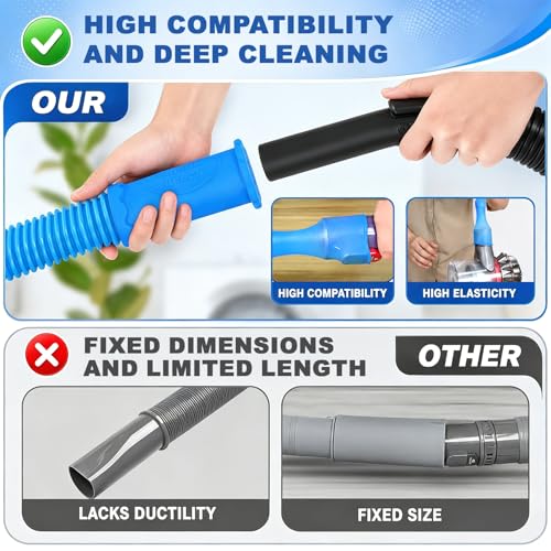 PetOde Dryer Vent Cleaner Kit - 5-Piece Vacuum Hose Attachment