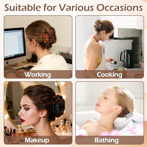 Matte French Flat Hair Clips - 6pc Non-Slip Claw Clips for Women
