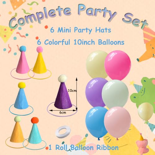 Mini Party Hats and Balloons Set for Stuffed Animals - 12 PCS
