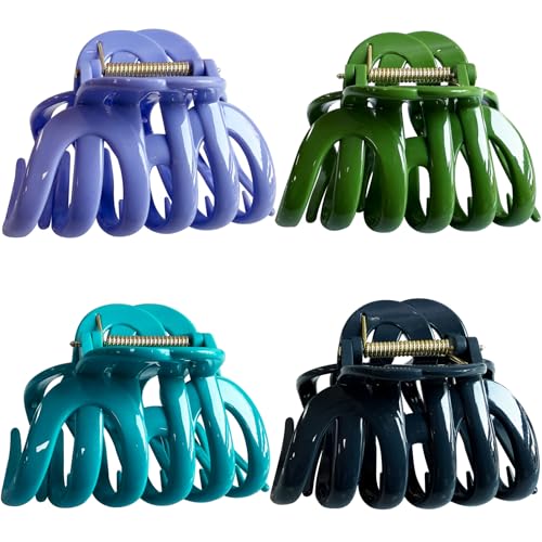 Kitiin Large Octopus Claw Clips for Thick Hair - 4 Pack Non-Slip Set
