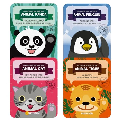 PRETTYSKIN 4-Pack Korean Sheet Masks – Hydrating, Soothing & Tone-Support