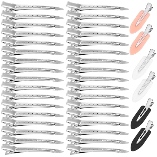 34 Alligator Hair Clips & 6 No Crease Hair Clips Set