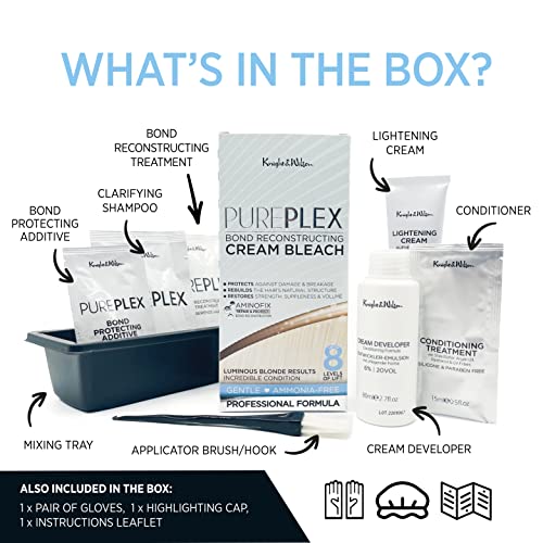Knight & Wilson PurePlex Ammonia-Free Hair Bleach Kit - Lifts Up to 8 Shades