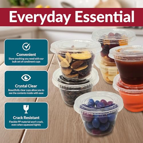 Reli 4 oz Disposable Portion Cups with Lids - 100 Sets, BPA-Free
