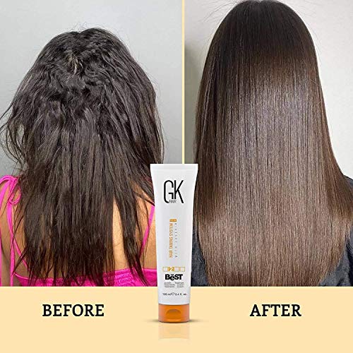 Keratin Hair Treatment Frizz Control Salon Smoothing Long Lasting Cream for All Frizzy Free Curly Dry Damaged - Professional Brazilian Complex Blowout Straightening For Silky Smooth - 3.4 Ounce