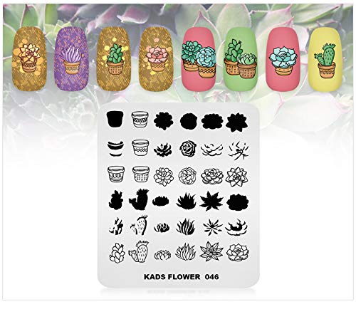 KADS FL046 Nail Stamping Plate Flower & Lace – Stainless Steel 8x7cm