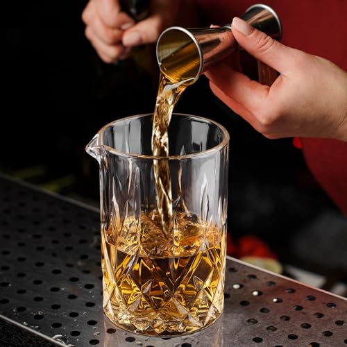 Crystal Mixing Glass 18.5oz - Lead-Free Bartender Cocktail Jug