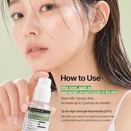 DERMA FACTORY Niacinamide 20% Face Serum for Oily Skin - Lightweight Hydration with Rose Water & Glycerin
