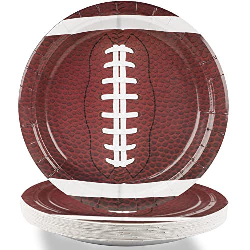 24 Pack Football Paper Plates - 7" Disposable Tableware for Parties
