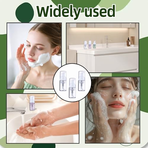 30 ml Travel Foaming Pump Bottles, 24pcs Clear Refillable Foam Dispenser for Soap & Face Wash