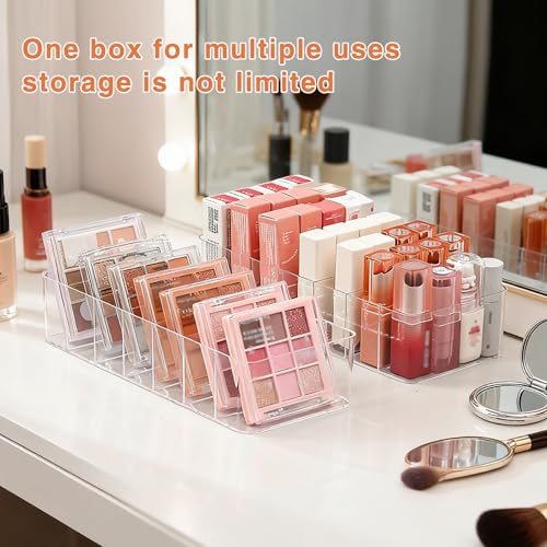 Clear Acrylic Lipstick Organizer with 7 Compartments - Durable Makeup Storage