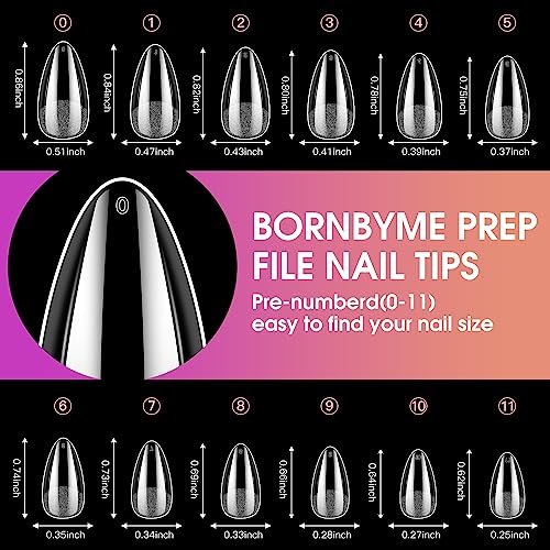 BORNBYME Extra Short Almond Soft Gel Nail Tips 120PCS Full Cover False Nails