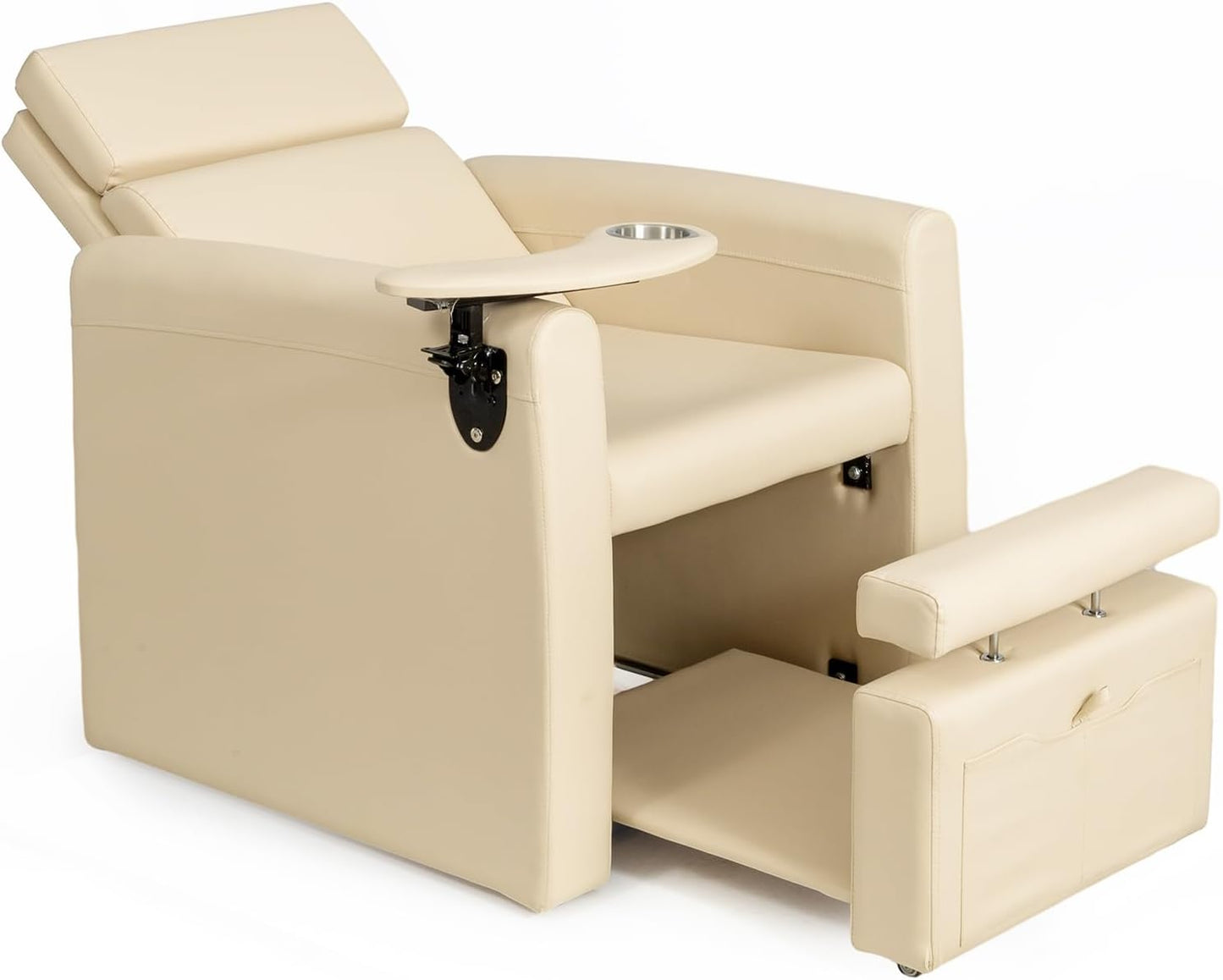 Electric Pedicure Chair - Adjustable Backrest & Movable Cup Holder | Professional Spa Salon Equipment (Bleached Sand)