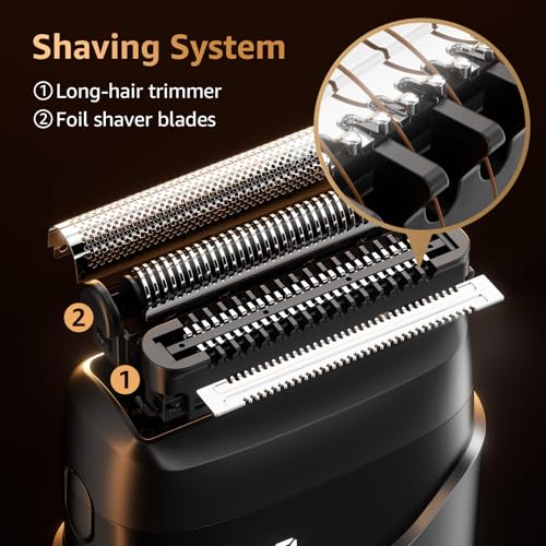 Mbzoey Electric Foil Shavers for Men: Mini Electric Razor for Face - IPX7 Waterproof Cordless Razor with LED Display & Fast Charge - Micro-Comb Technology & Precision Blades£¬Father's Day Gifts