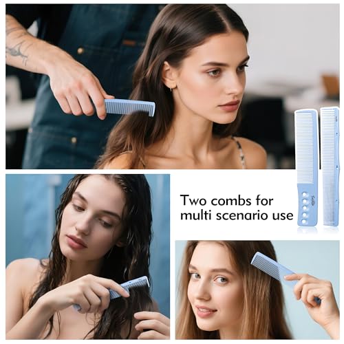 Blue Non-Slip Hair Styling Comb & Hair Clips Set for Men & Women