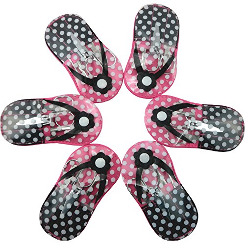 Hotpink Polka Dot Flip Flop Manicure Set - Pack of 6 Travel Kits