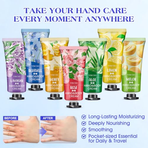 VISCOO 42-Pack Natural Hand Cream Gift Set, E-42P Moisturizing Travel Lotions