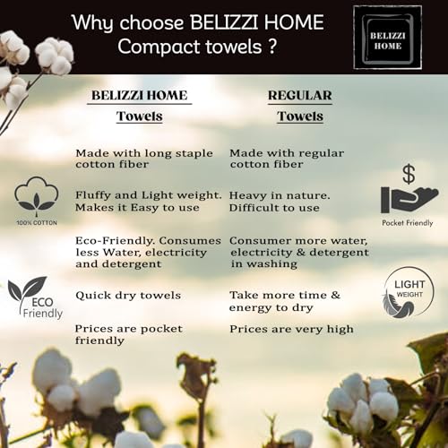 Belizzi Home 12-Piece Ultra Soft 100% Cotton Washcloth Set, 12x12 Inch