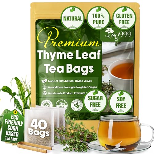 TOG999 Natural Thyme Leaf Tea Bags - Caffeine-Free, Vegan