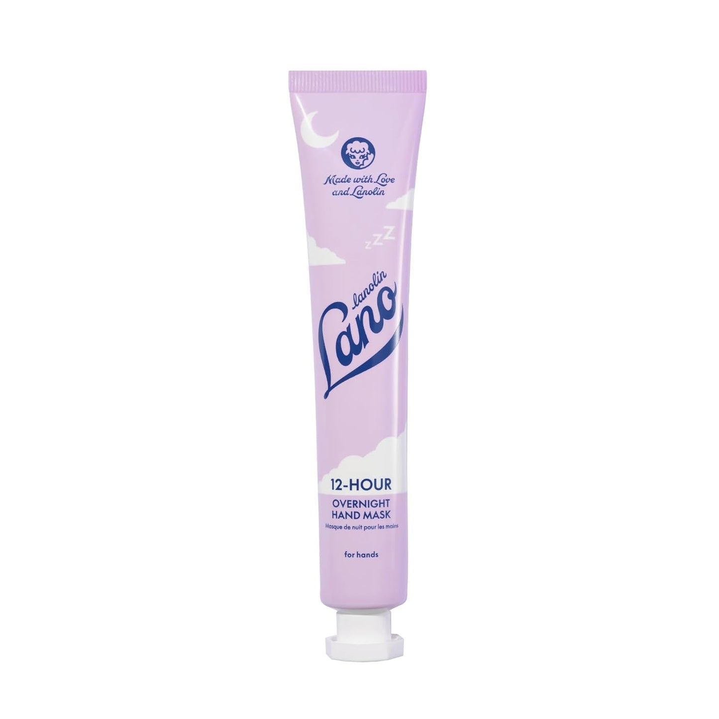 Lanolin Overnight Hand Mask - Moisturizing Cream with Ceramides, Hyaluronic Acid & Vitamin C | 1.69 oz for Dry Cracked Skin