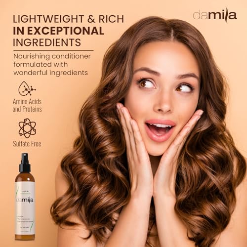 Damila Keratin Leave In Conditioner Spray 4.1 Fl Oz - Nourishing Detangler for Fine, Dry, Curly Hair