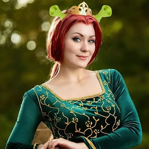 Green Ogre Ears Headband 4 Pcs Monster Hair Clips for Halloween Cosplay Costume