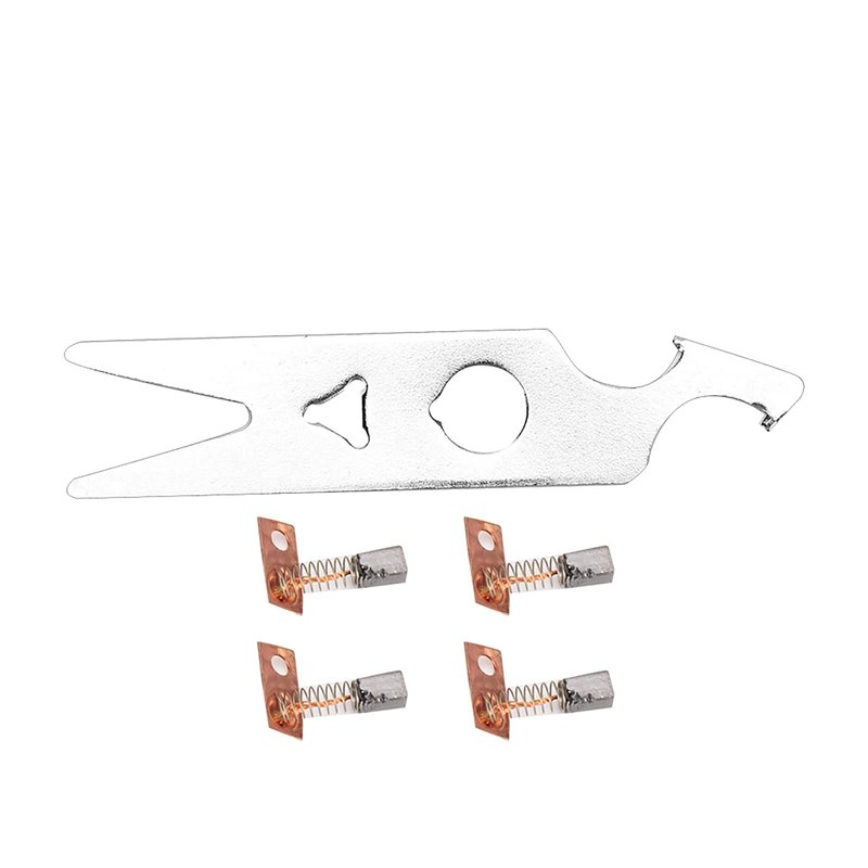 Luatoxry Nail Drill Carbon Brush, 2 Pairs Nail Polishing Parts, Alloy Nail Drill Handpiece Accessories, Polishing Machine Carbon Brush Wrench Set for Home, Salon, 0.6x3.1x0.1in