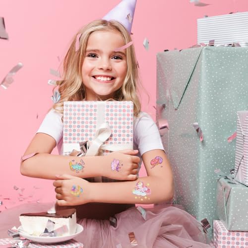 Partywind Glitter Temporary Tattoos for Kids - 204 Styles, Safe & Easy to Apply, Party Favors & Kids Decor