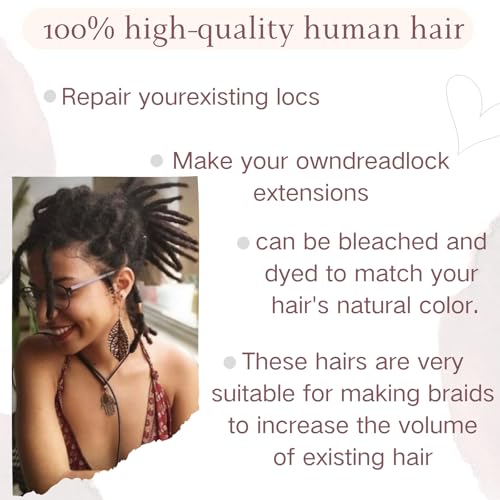 MYCNIMY 100% Human Hair Afro Kinky Bulk for Dreadlock Extensions & Twists