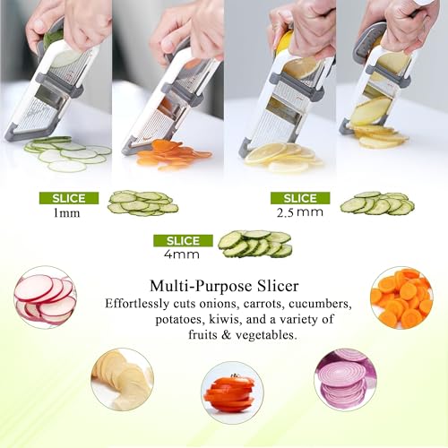 Adjustable Mandoline Slicer - Stainless Steel Vegetable Cutter