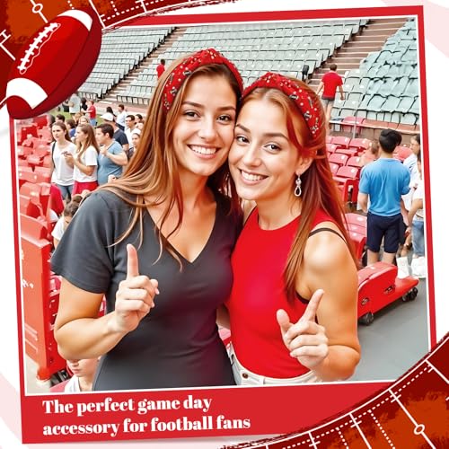 Red Football Knotted Headband for Women | Comfortable & Stylish