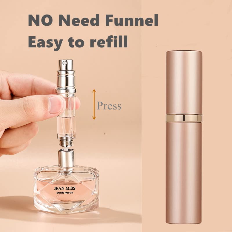 Rose Gold Travel Perfume Atomizer - Refillable Cologne Spray Bottle, 5ml