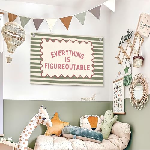 Adventure Awaits Inspirational Canvas Banner for Kids Room - 30x20 Inch