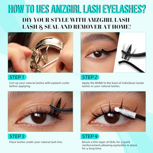 AMZGIRL Lash Bond and Seal + Remover Kit for Cluster Lashes