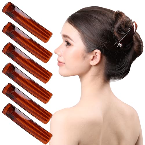 RC ROCHE 6-Pack Medium Brown Duckbill Hair Clips for Women & Teens Alligator Style