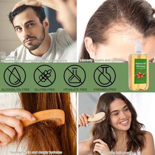 Lucift 2PCS Rosemary & Batana Hair Growth Shampoo for Men & Women