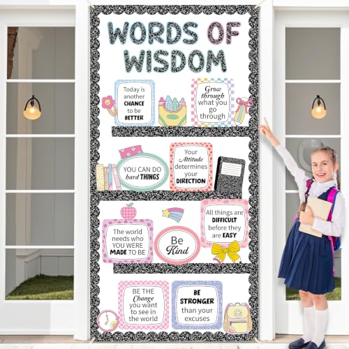 Motivational Classroom Door Cover - Inspirational Quotes Decor