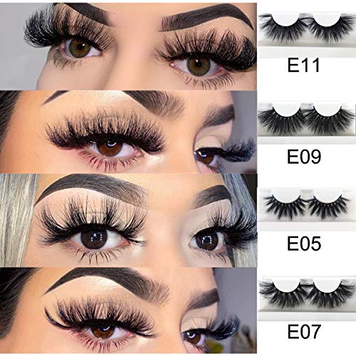 25mm Mink False Eyelashes 5D Fluffy Volume Dramatic Lashes - Pack of 4