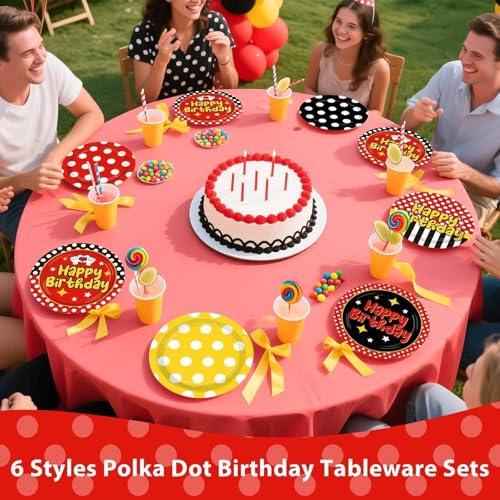 60Pcs Cartoon Mouse Birthday Paper Plates - 9" Heavy Duty Disposable Dinnerware