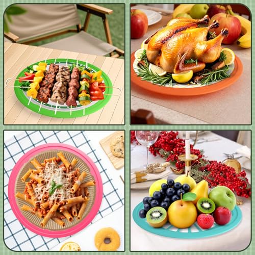 10'' Colorful Plastic Plate Holders - 8 Pack, Reusable Design