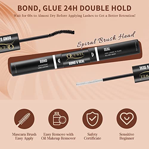 QUEWEL DIY Eyelash Extension Kit 240 Clusters, Applicator & Seal, 30D+40D MIX8-14 (Pack of 1)